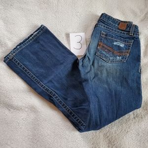 BKE Stella Distressed Boot Cut/Flare Leg Jeans, Sz 28x31-1/2